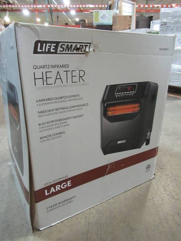 lot 164 image: Life smart Infrared 6 Element Large Room Heater, HT1013US - Missing Remote