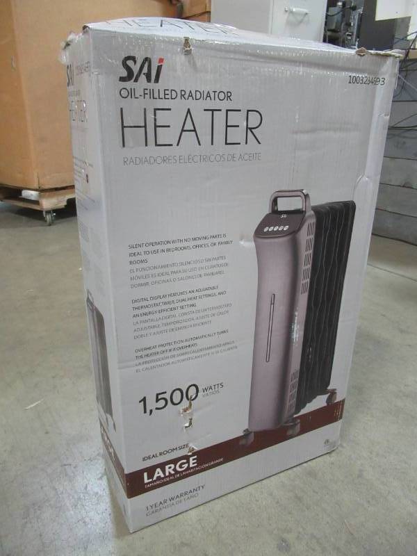 lot 171 image: Sai 1,500-Watt Digital Eco-Fin Oil-Filled Radiator with 7-Fins, CY83RR-7