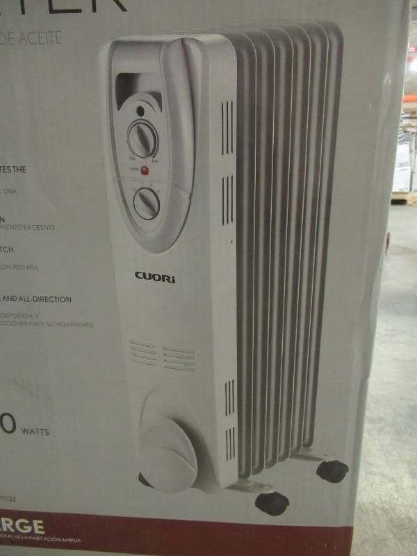 Cuori 1500-Watt Electric Oil-Filled Radiant Portable Heater- Grey, HD904-A7Q  | MN HOME OUTLET AUCTION BURNSVILLE #87 | K-BID