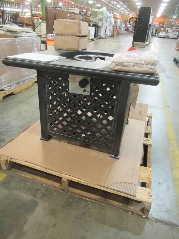 lot 174 image: Hampton Bay Aluminum and Steel Patio Fire Pit - Electric Ignition Does not work
