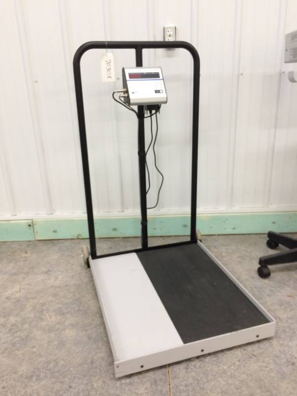 WOW MSRP $2500 Health O Meter 2500kls Pro Plus Portable (on wheels) Digital Wheelchair Scale With Handrails &amp Folding Ramp 1000lb Capacity - Excellent Working Condition
