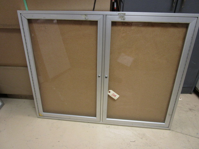 lot 104 image: GLASS FRONTED BULLETIN  BOARD