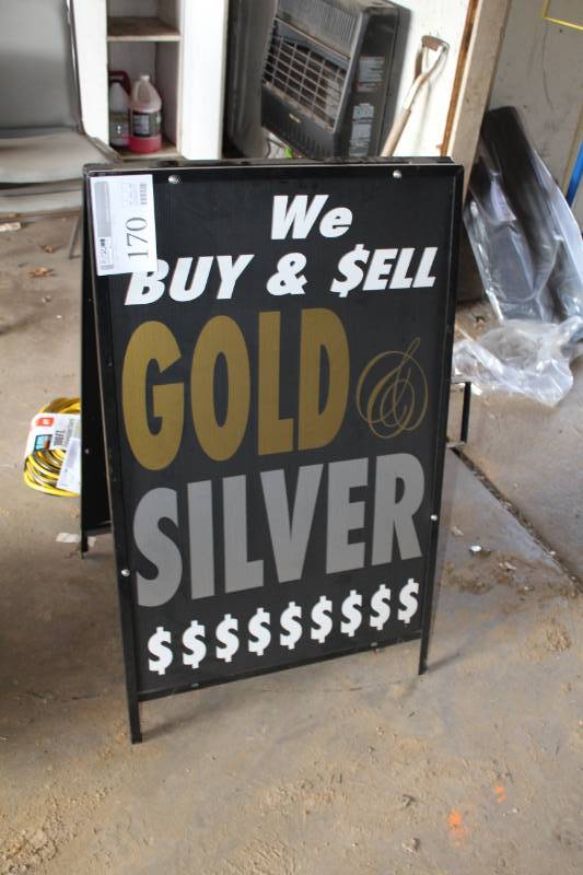 lot 170 image: We Buy GoldSilver Metal Sign Holder