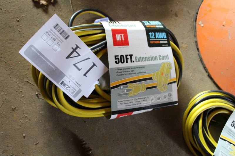 lot 174 image: HFT 50ft. 12AWG OutdoorIndoor Extension Cord