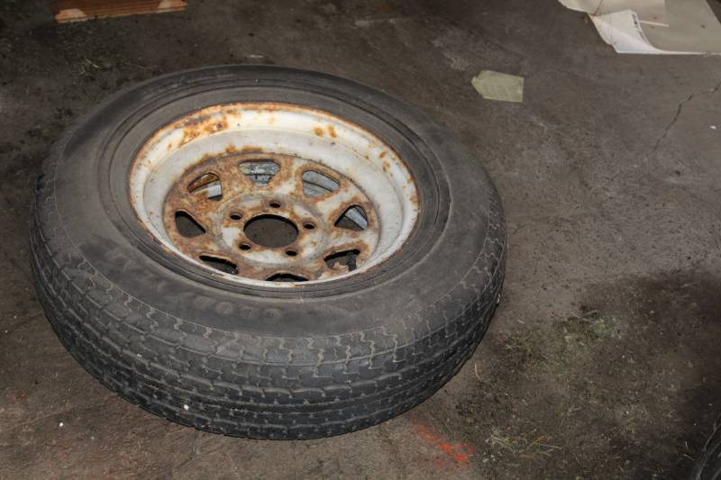 lot 23 image: Lot of (3) Goodyear ST20575R15 Trailer Service Tires with 5-Lug 15in. Wheels