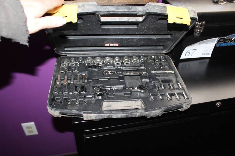 lot 68 image: Stanley Tool Set with Carry Case Includes Sockets, Ratchet, Extensions, Wrenches