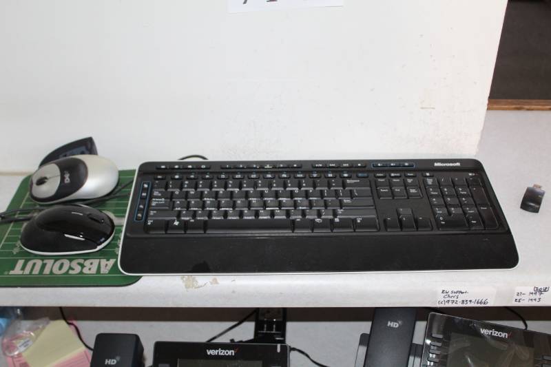 lot 74 image: Microsoft Wired Keyboard, Microsoft Wireless Mouse, Dell Wireless Mouse, Mouse Pad