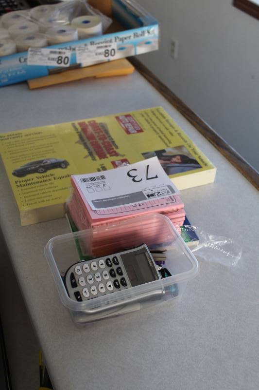 lot 73 image: Office Supplies - While You Were Out Notes, Sales Order Book, Certified Auto Repair Leaflets