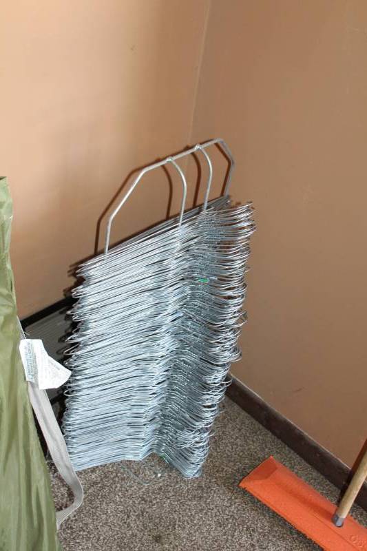 lot 138 image: Metal Clothes Hangars with Hangar Rack