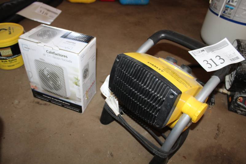 lot 313 image: Electric Space Heaters - Stanley 1500W 675919, Mainstays Fan-forced Heater