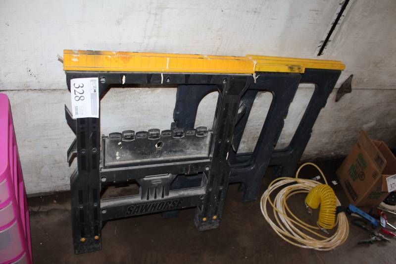 lot 328 image: Lot of (3) Plastic Sawhorses