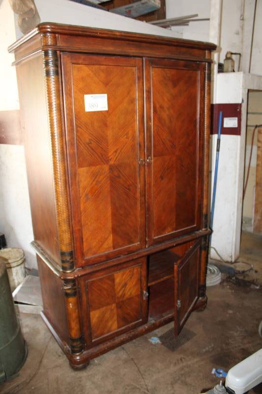 lot 389 image: Wood Wardrobe Hutch