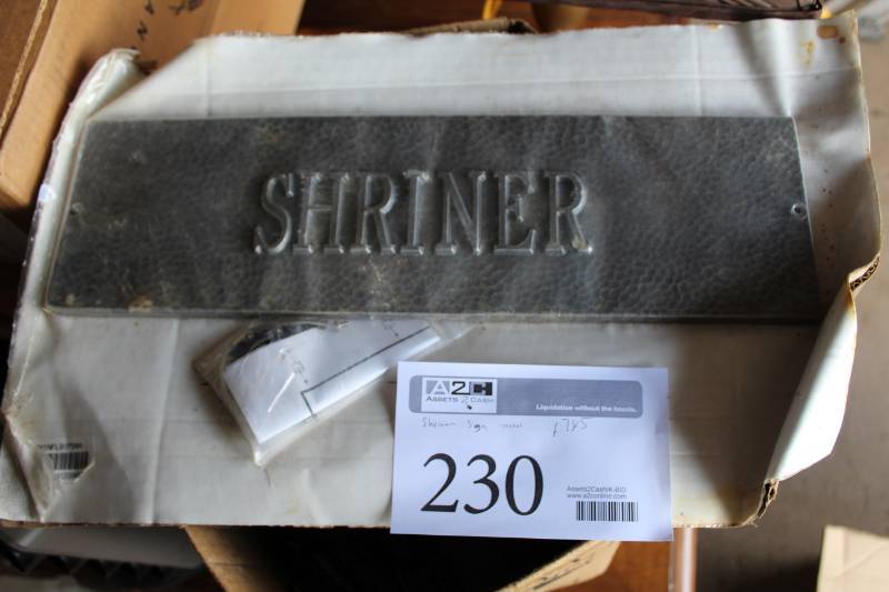 lot 230 image: Shriner Metal Sign