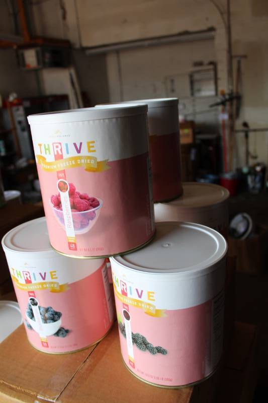 lot 268 image: Thrive Survivalist Food - Raspberry, Blueberries, Apple Slices, Strawberries