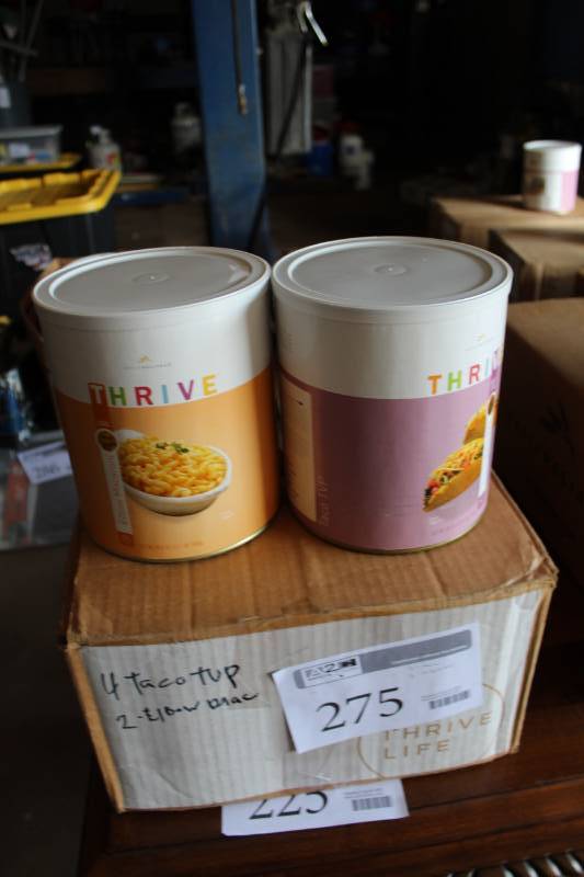 lot 275 image: Thrive Survivalist Food - Elbow Macaroni, Taco TVP