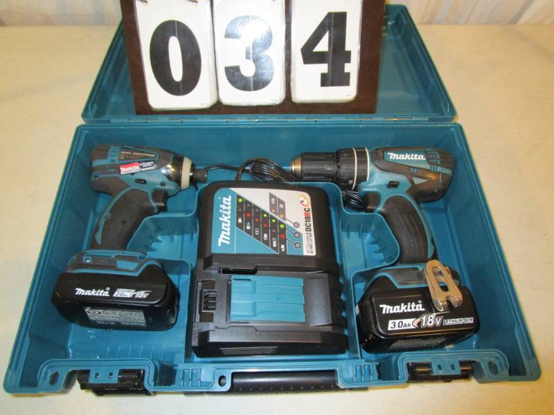 Makita 18V 2 Piec Combo Kit Hammer Drill - Impact Driver