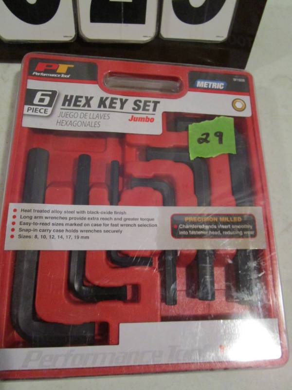lot 29 image: Performance Tools 6 Pc Metric Hex Key Set