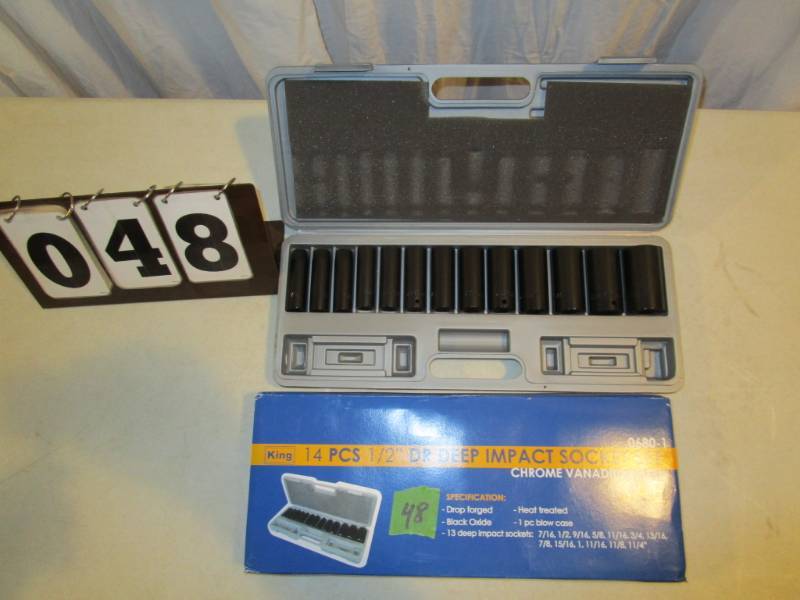 lot 48 image: King 14 pc 12 Drive SAE Socket Set