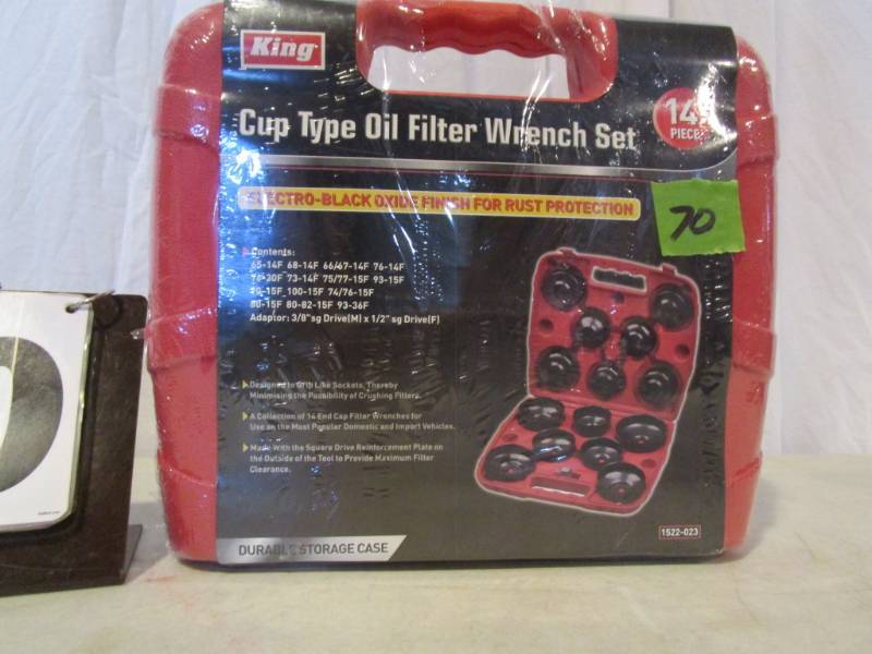 lot 70 image: 14 Piece Cup Type Oil Filter Wrench Set