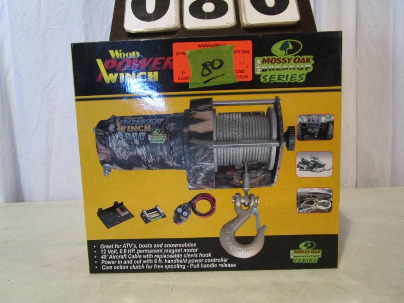 lot 80 image: Wood Power 2000 lb Winch Kit Mossy Oak