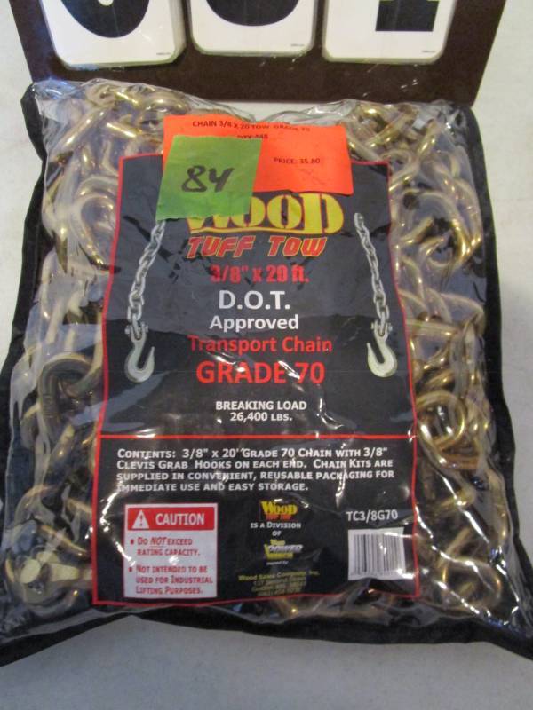 lot 84 image: Wood Tuff Tow Chain - 26,400 lb capacity