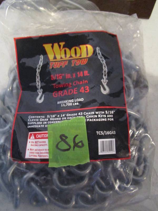 lot 86 image: Wood Tuff Tow Chain - 11,700 lb capacity