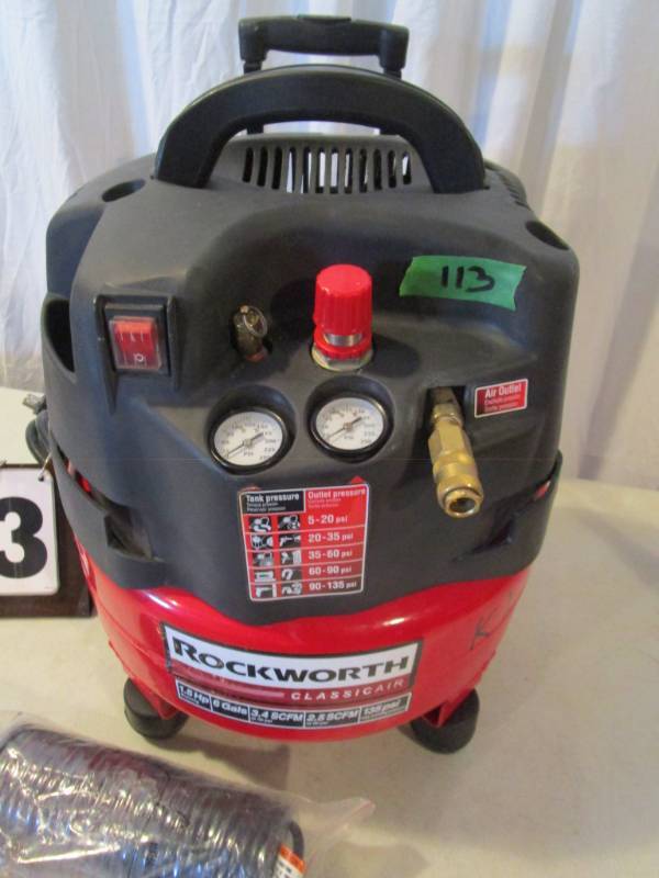lot 113 image: Rockworth 6 Gallon Air Compressor