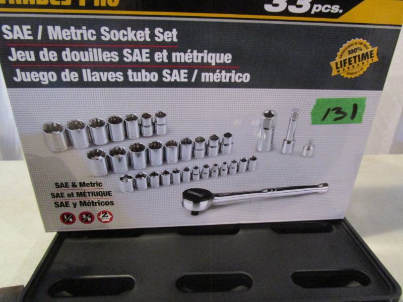 lot 131 image: All Trades Pro 33 pc MetricSAE Socket Set