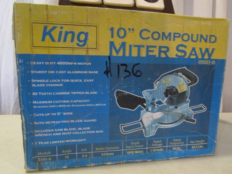 lot 136 image: King 10 Compound Miter Saw