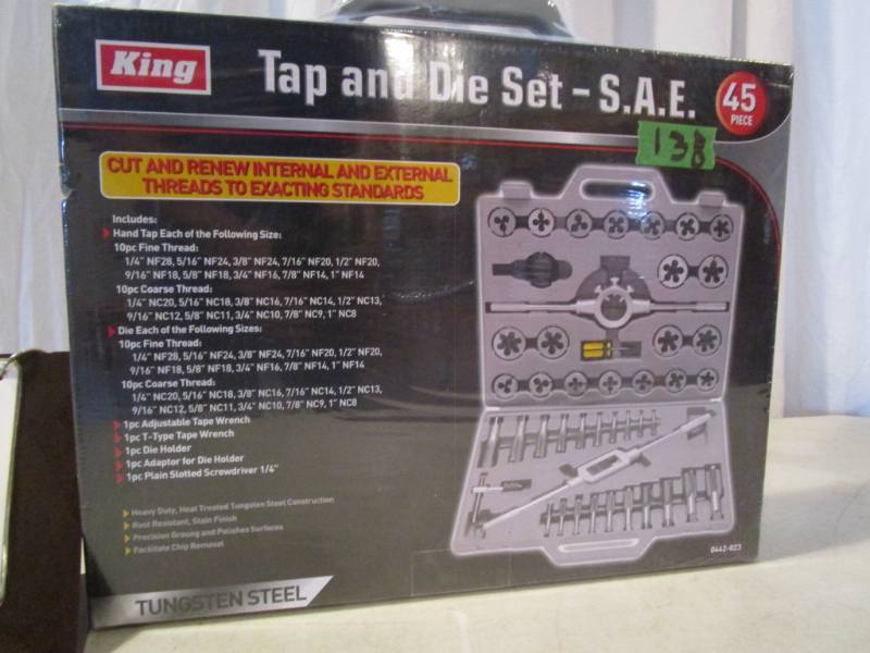 lot 138 image: King Tap & Die Set SAE