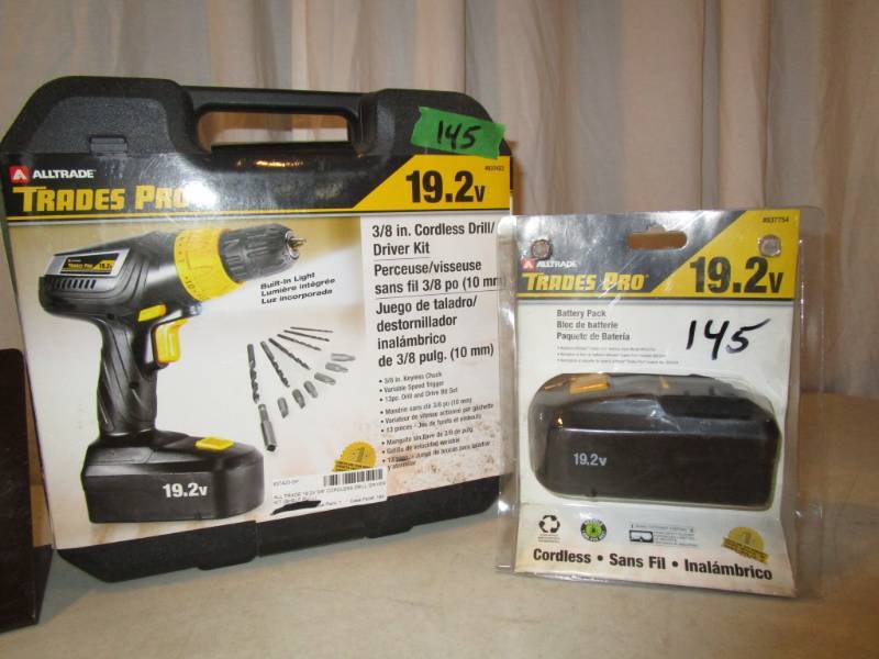 lot 145 image: All Trades Pro Cordless Drill-Driver  & Bit Set