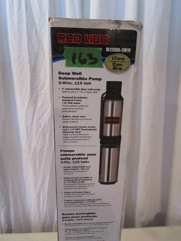 lot 163 image: Red Lion Deep Well Submersible Pump