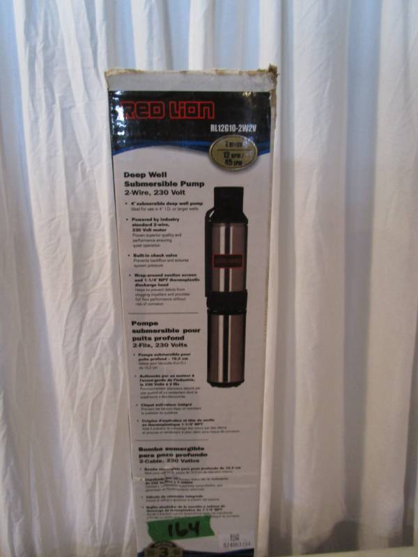 lot 164 image: Red Lion Deep Well Submersible Pump