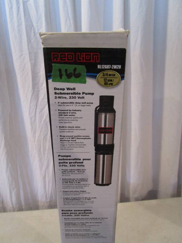 lot 166 image: Red Lion Deep Well Submersible Pump