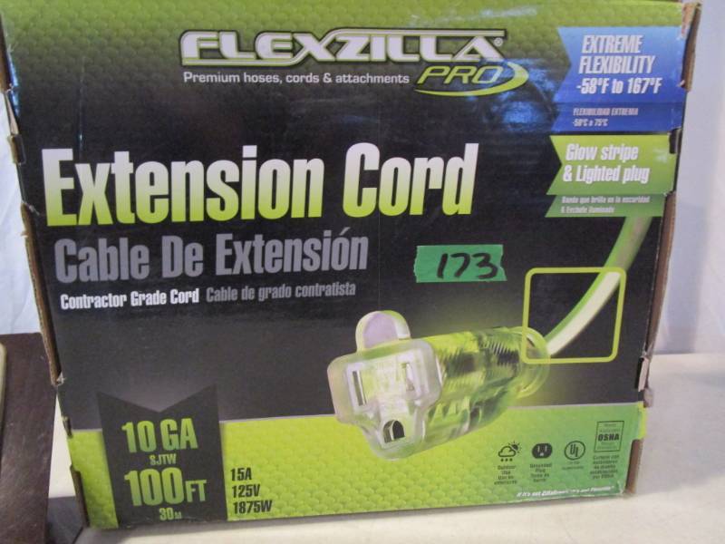 lot 173 image: Flexzilla Extension Cord - 100 ft