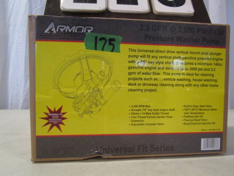 lot 175 image: Armor Pressure Washer Pump