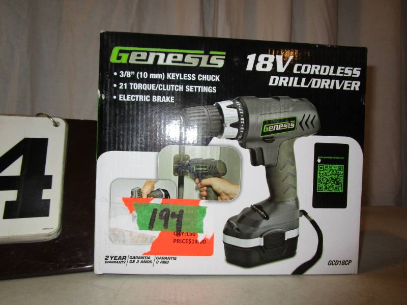 lot 194 image: Genesis 18 Volt Cordless DrillDriver