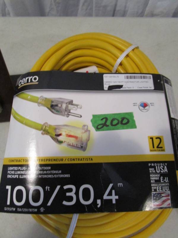 lot 200 image: Cerro Contractor Extension Cord - 100 ft