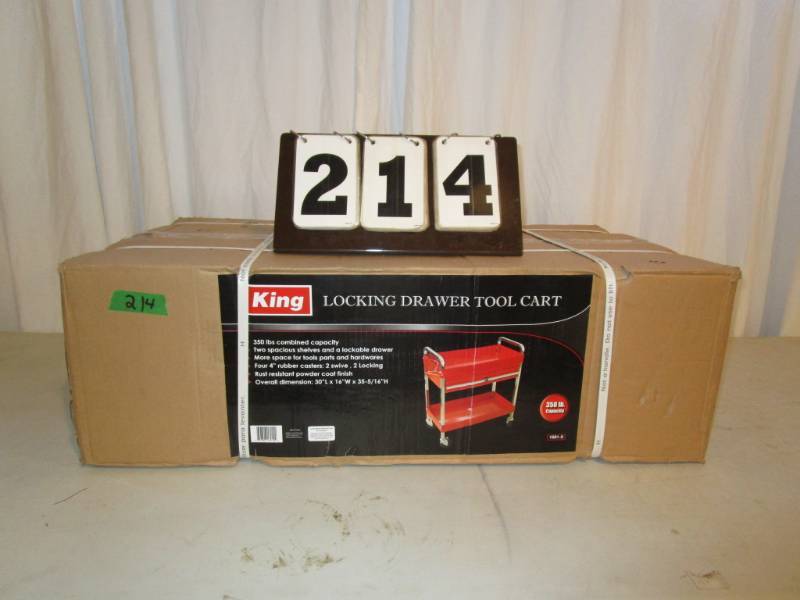 lot 214 image: Locking Drawer Tool Cart