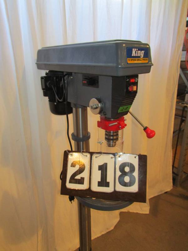 lot 218 image: King 16 Speed Drill Press