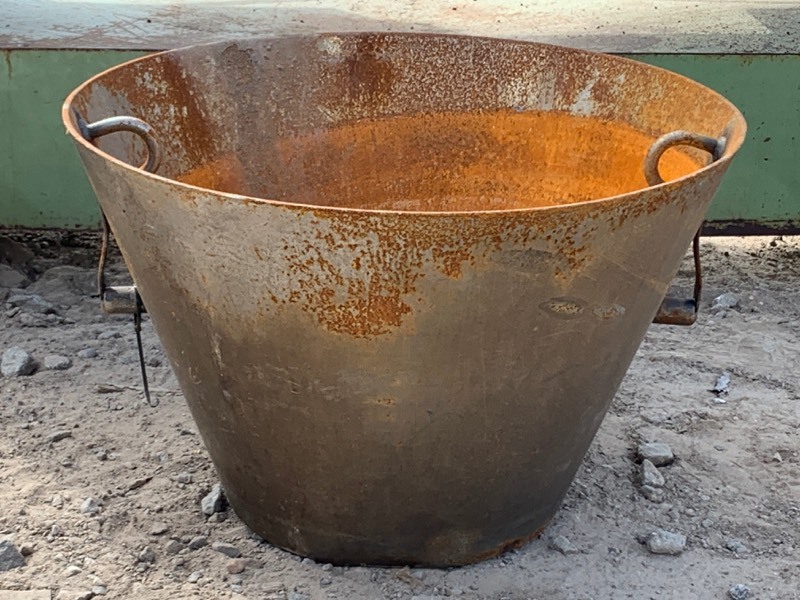 (3) Steel Mixing Buckets & (1) Steel Desk  Bench