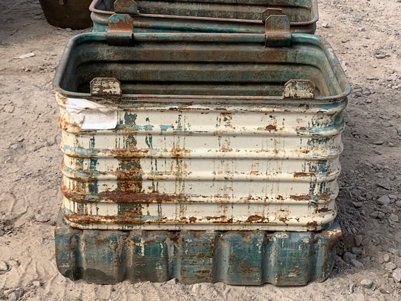 (2) Stackable Steel Material Bins