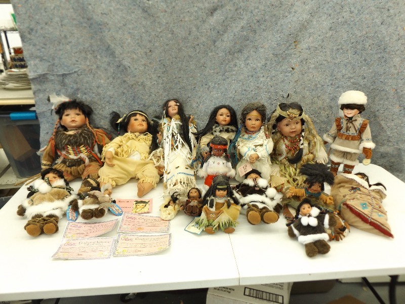 lot 40 image: Large Lot of Native American Dolls with COAs etc.