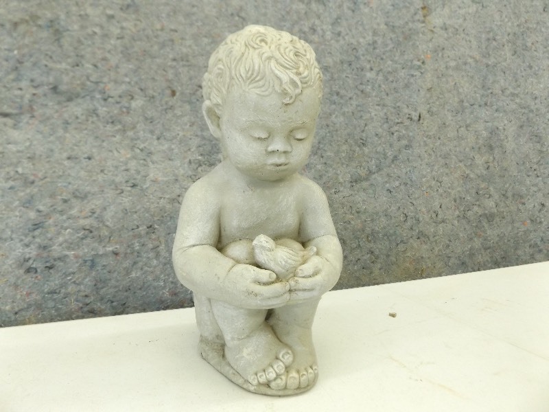 lot 97 image: Concrete Garden Baby Statue Ornament