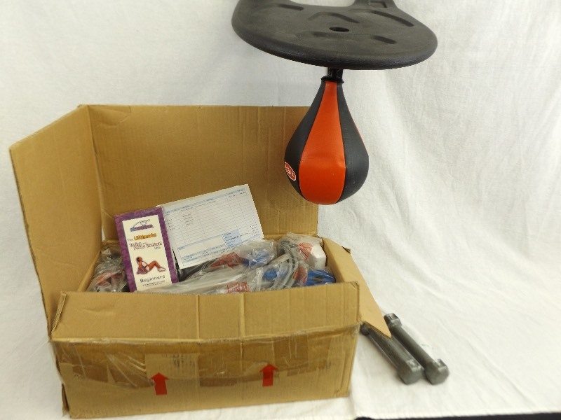 lot 149 image: Workout Lot with New in Box Bun and Thigh Roller, Etc.