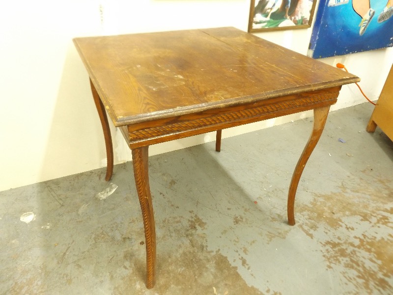 lot 154 image: Antique 1800s Solid Wood Folding Table