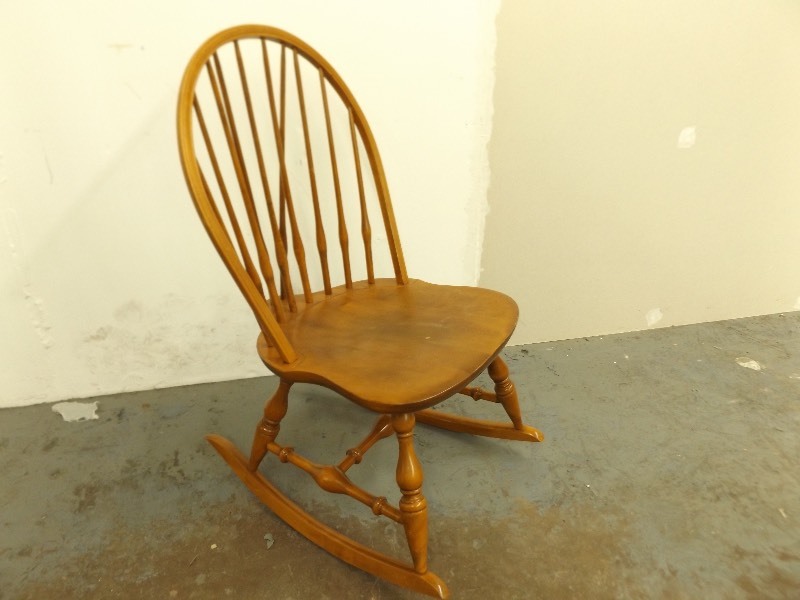 lot 165 image: Small Nichols and Stone Wood Windsor Rocking Chair