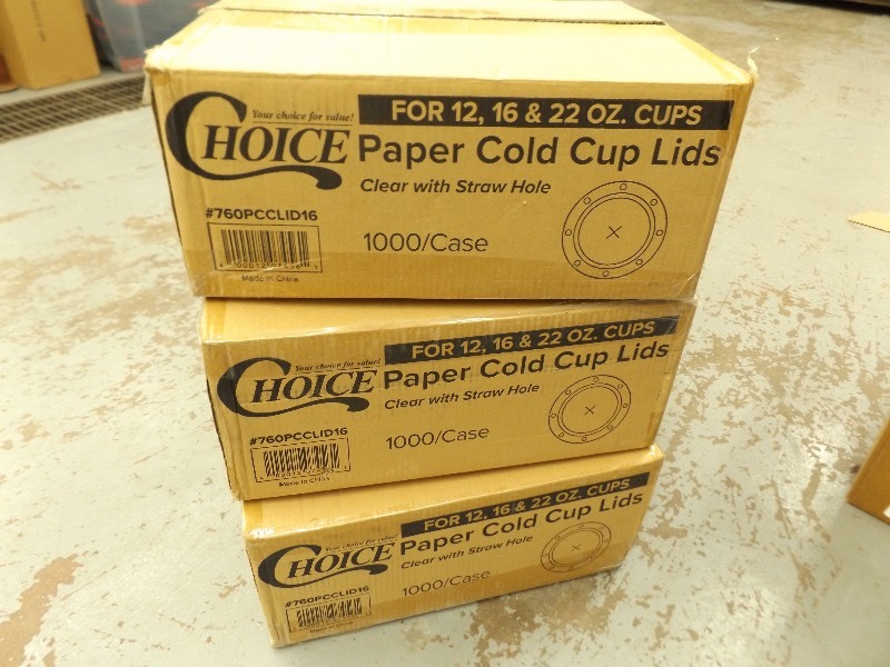 lot 185 image: 3 Cases of Disposable Cup Lids