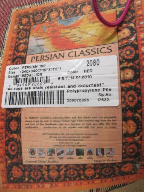 lot 351 image: PERSIAN CLASSICS AREA RUG