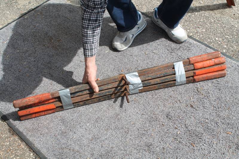 lot 93 image: Set Of 4 Snowmobile Tie Downs Irons